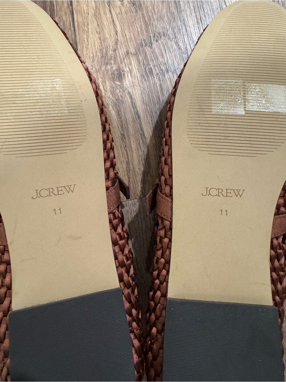 J Crew Satiny woven Mary Jane flats in Antique Oak Size 11 - Picture 7 of 9